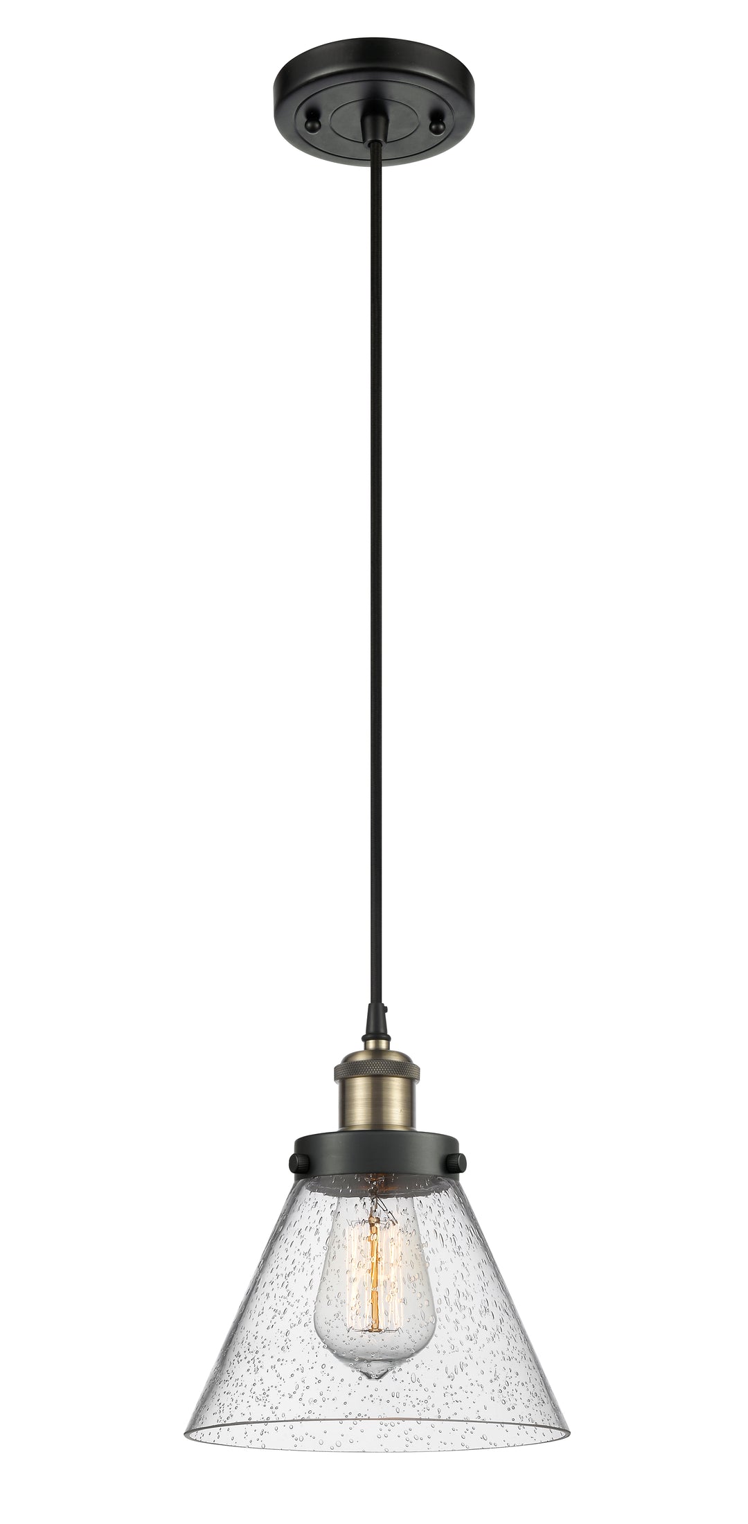 Innovations Lighting Cone 8" Mini Pendant - Black Antique Brass