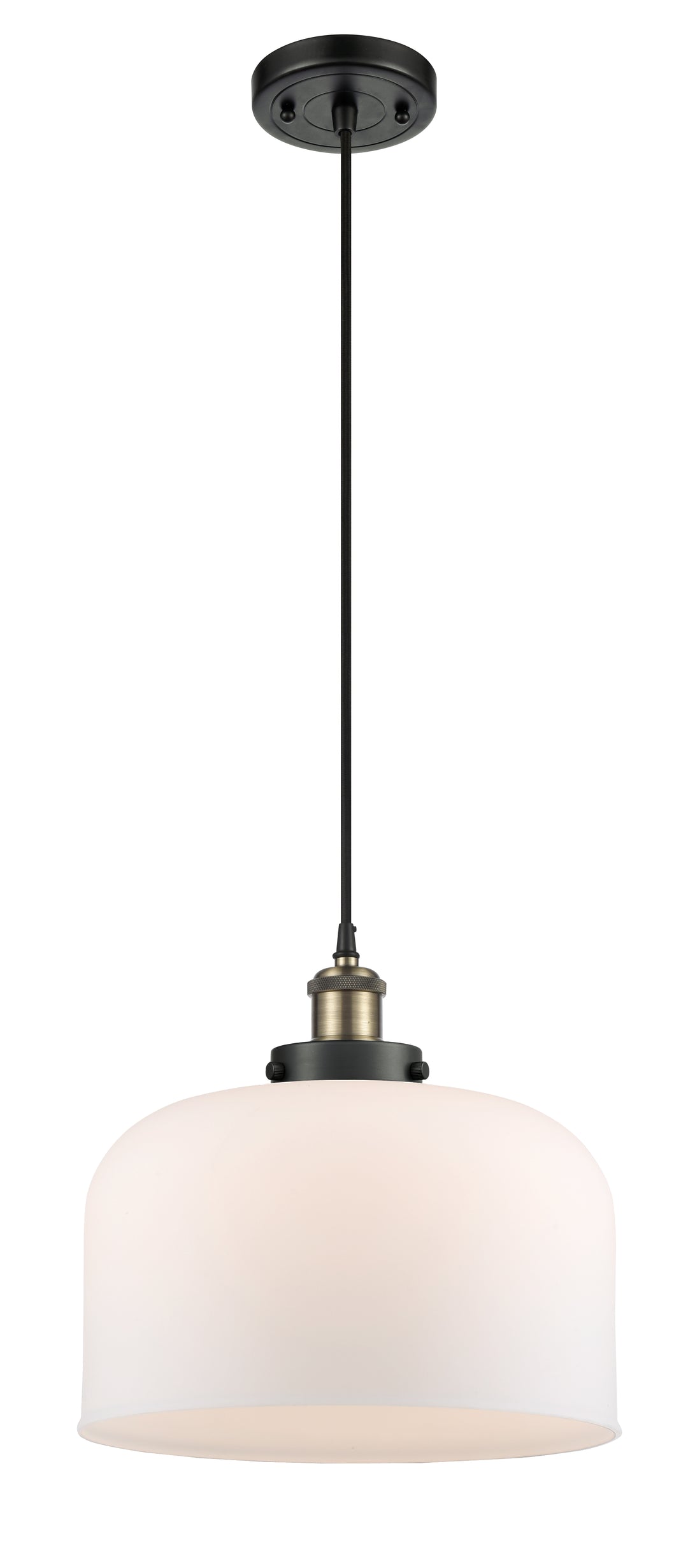 Innovations Lighting Bell 12" Mini Pendant - Black Antique Brass Mini-Pendants Innovations Lighting   