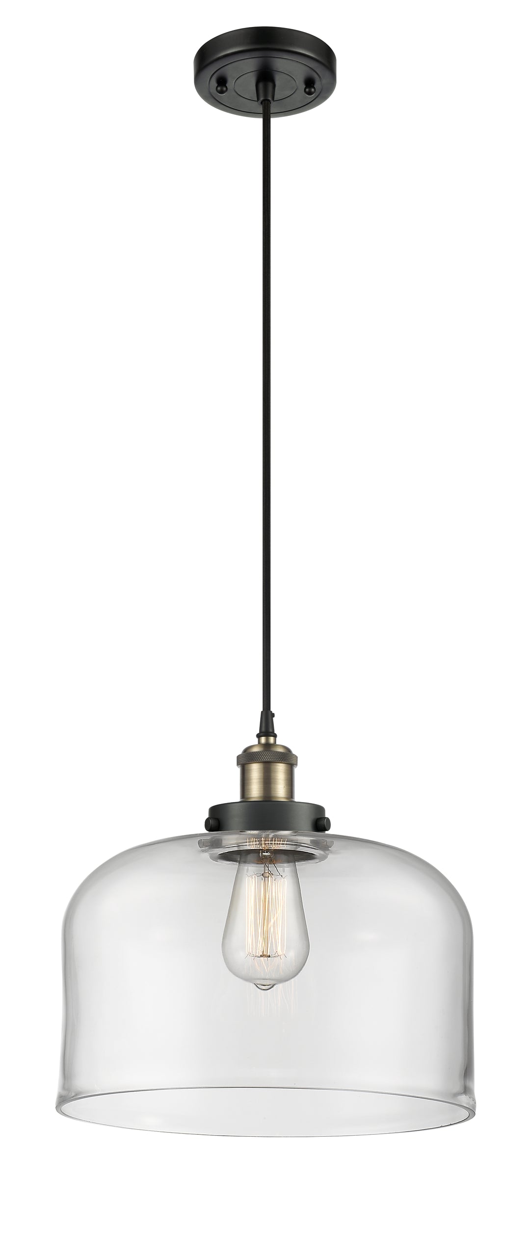 Innovations Lighting Bell 12" Mini Pendant - Black Antique Brass Mini-Pendants Innovations Lighting   