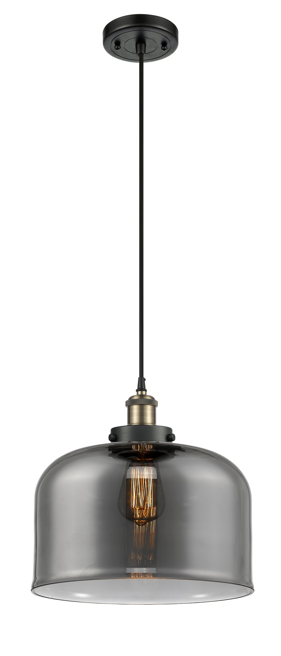 Innovations Lighting Bell 12" Mini Pendant - Black Antique Brass Mini-Pendants Innovations Lighting   