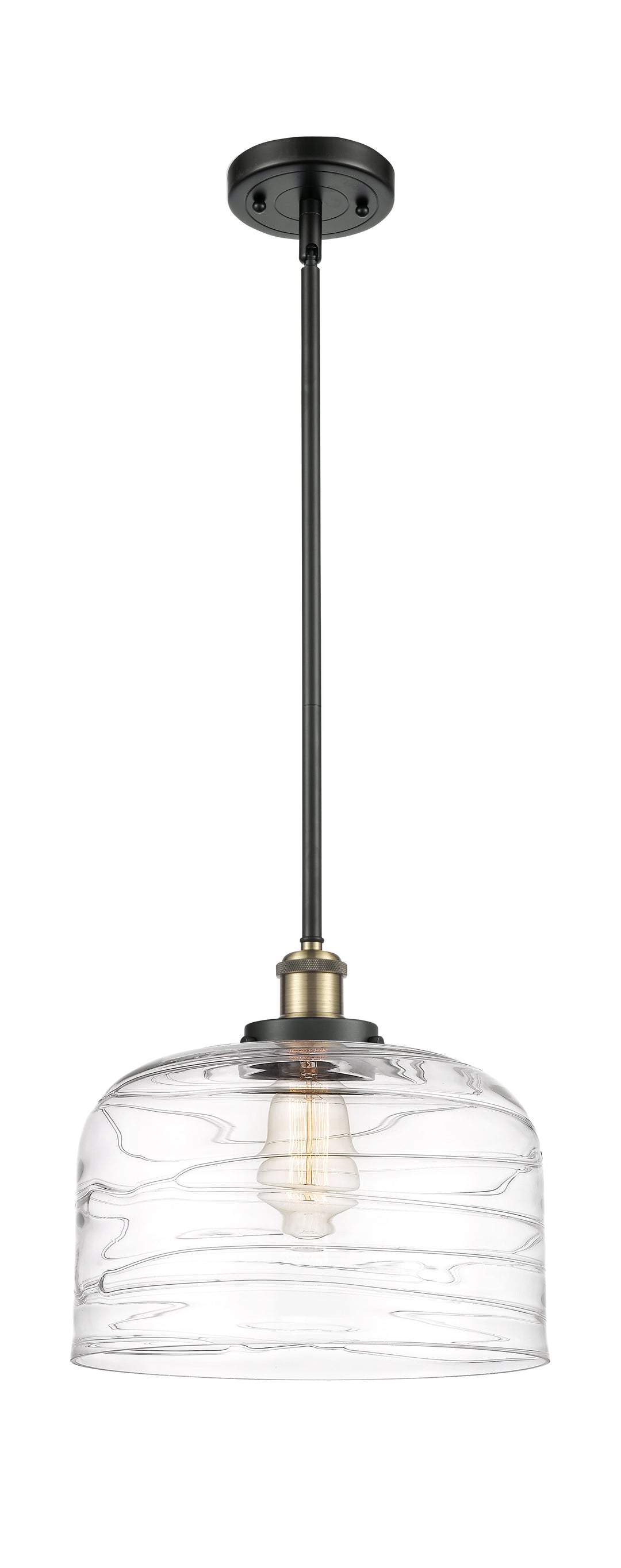 Innovations Lighting Bell 12" Mini Pendant - Black Antique Brass Mini-Pendants Innovations Lighting   