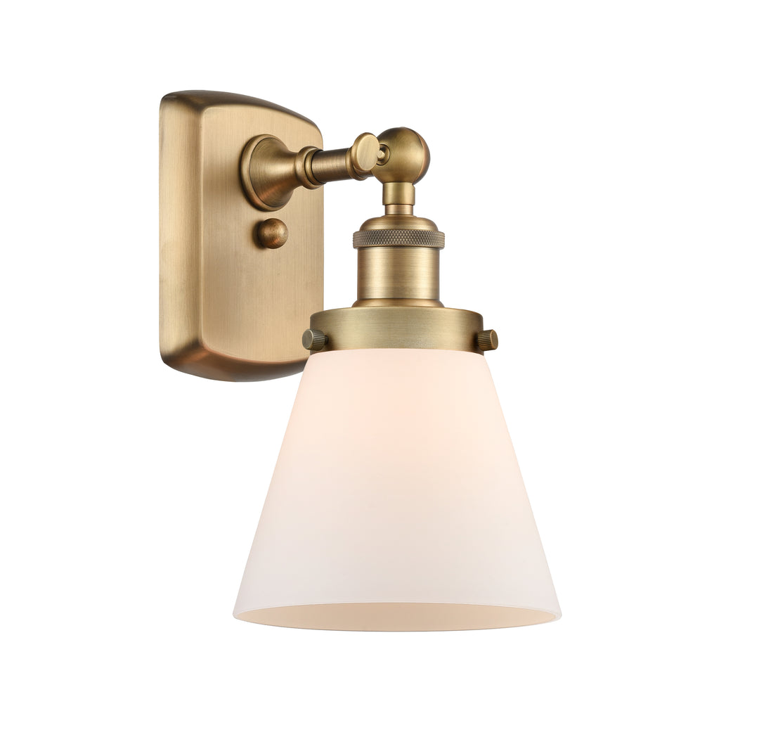 Innovations Lighting Cone Sconce Sconce Innovations Lighting Brushed Brass Frosted Matte White Cased Small Cone 0