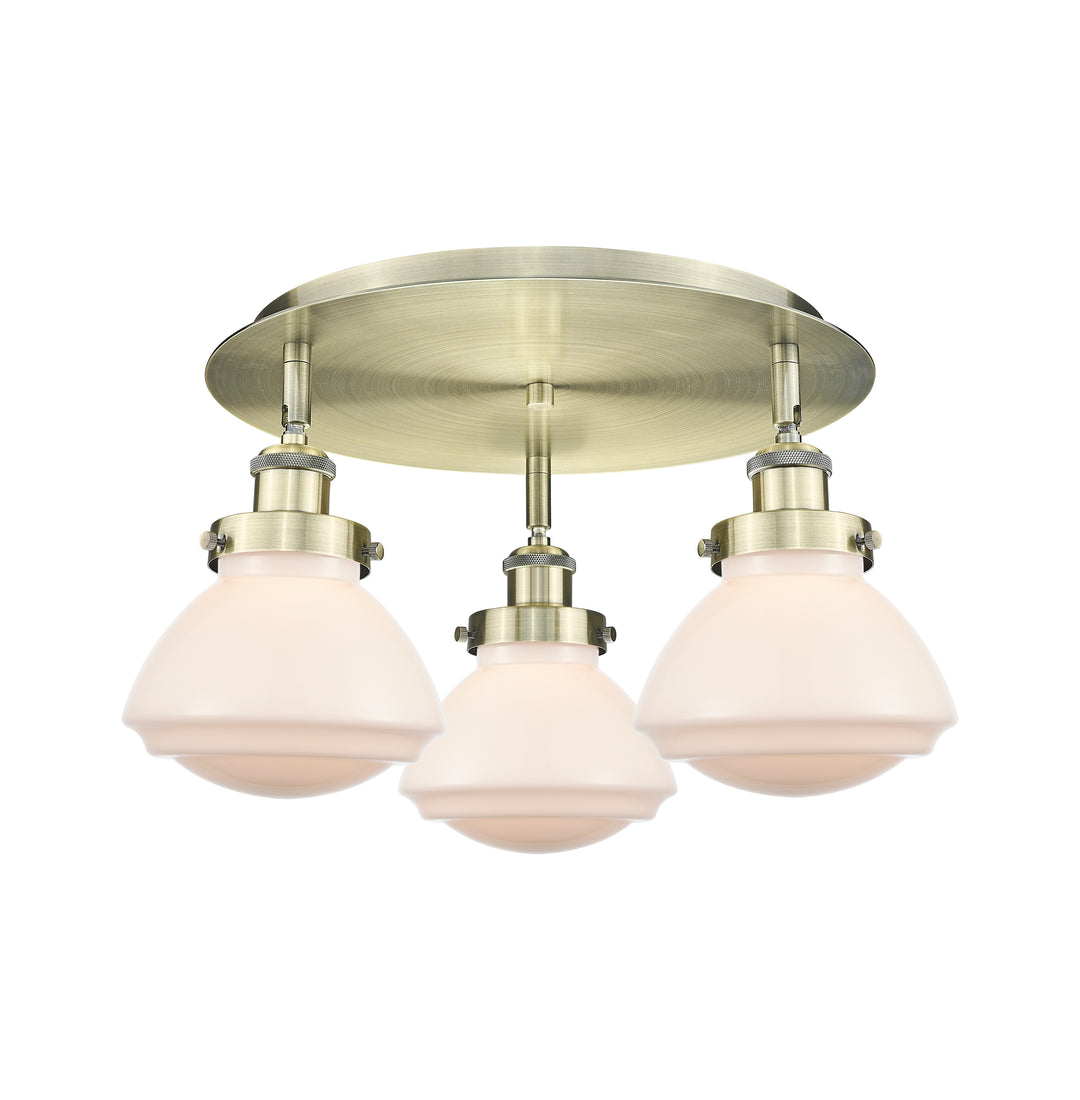 Innovations Lighting Olean Flush Mount - Antique Brass