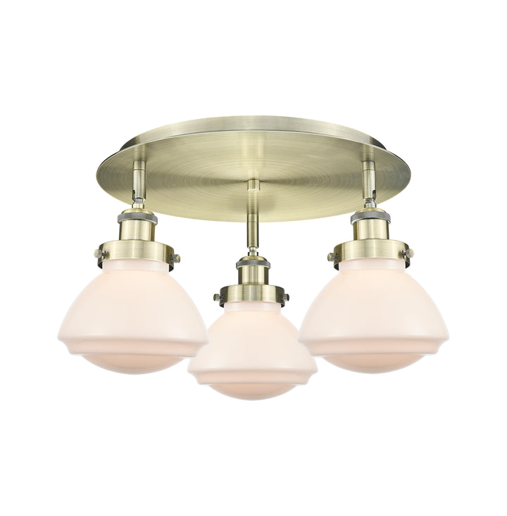 Innovations Lighting Olean Flush Mount - Antique Brass