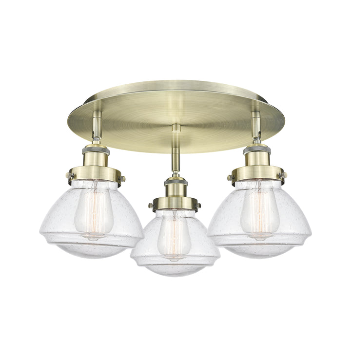 Innovations Lighting Olean Flush Mount - Antique Brass