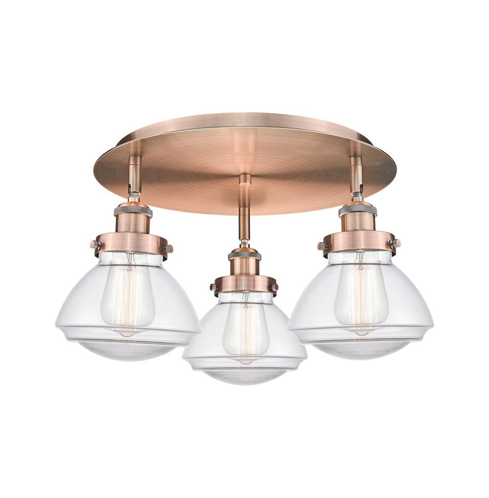 Innovations Lighting Olean Flush Mount - Antique Copper