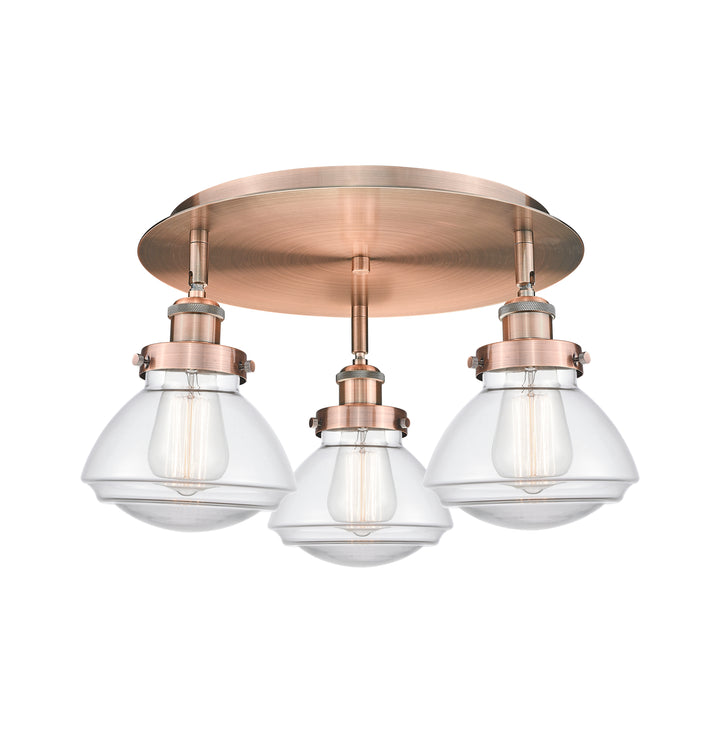 Innovations Lighting Olean Flush Mount - Antique Copper