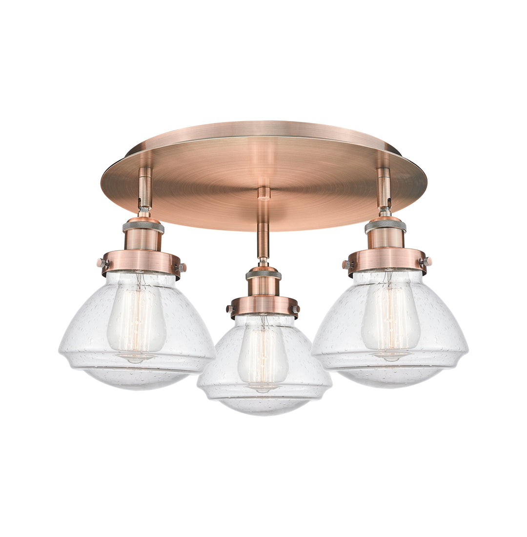 Innovations Lighting Olean Flush Mount - Antique Copper