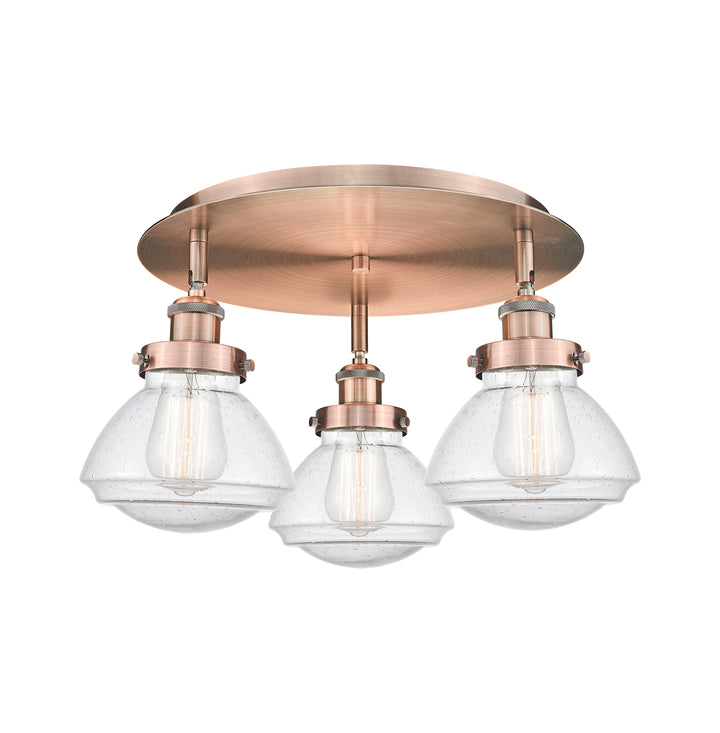 Innovations Lighting Olean Flush Mount - Antique Copper