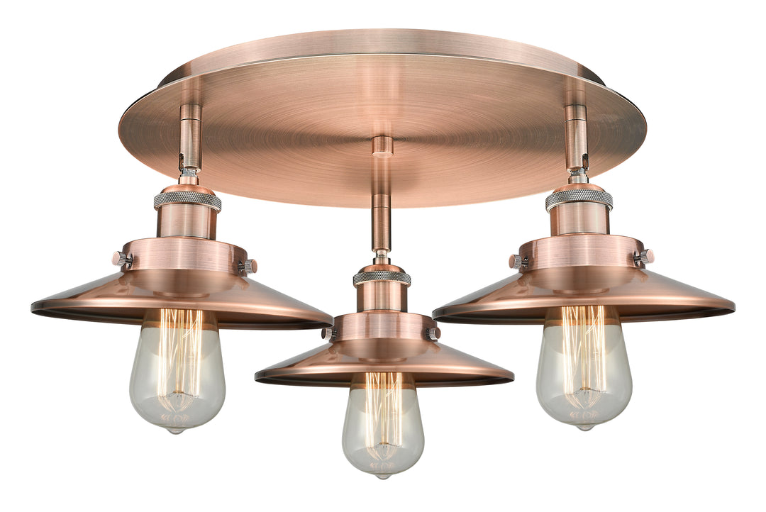 Innovations Lighting Railroad 8" Flush Mount - Antique Copper Ceiling Flush Mounts Innovations Lighting Default Title  