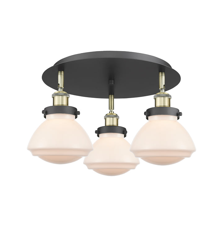 Innovations Lighting Olean Flush Mount - Black Antique Brass