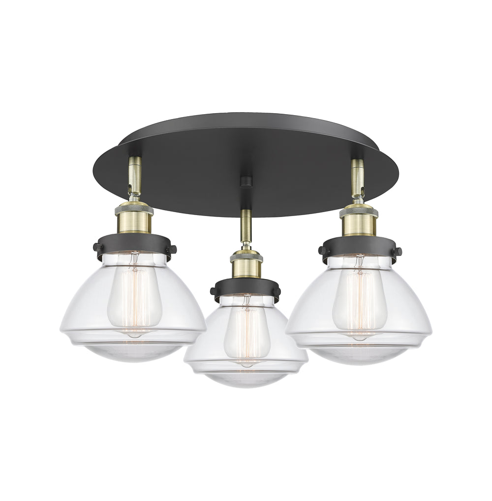 Innovations Lighting Olean Flush Mount - Black Antique Brass