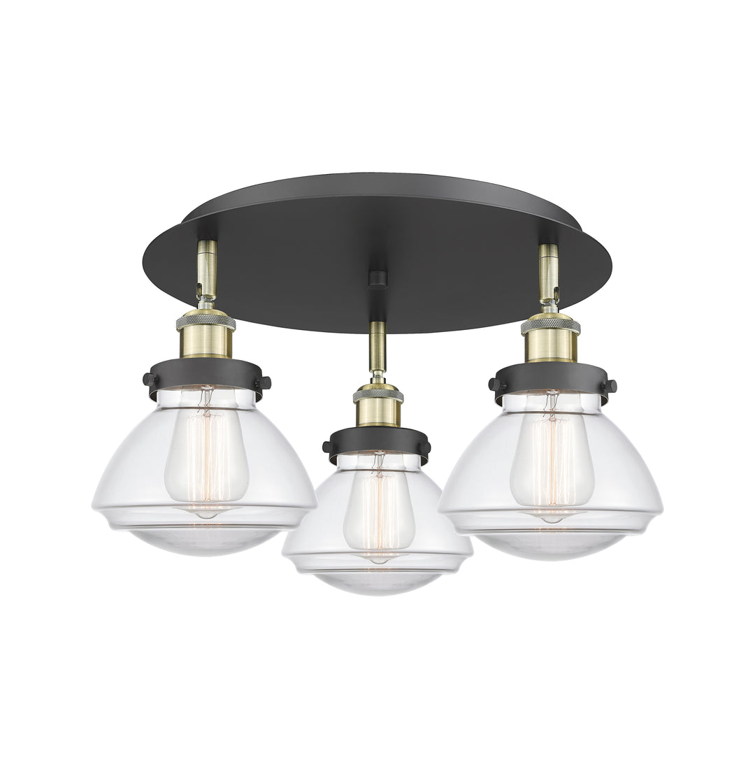 Innovations Lighting Olean Flush Mount - Black Antique Brass