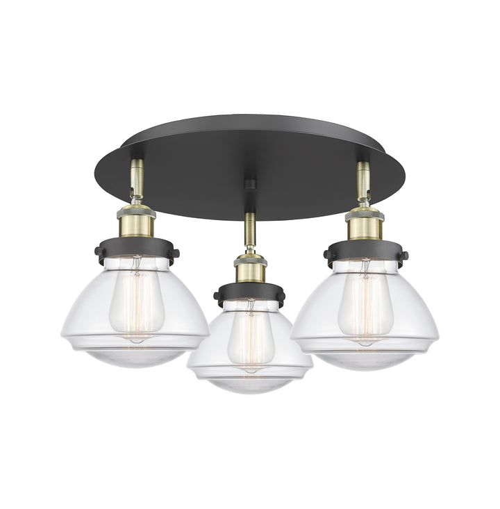 Innovations Lighting Olean Flush Mount - Black Antique Brass