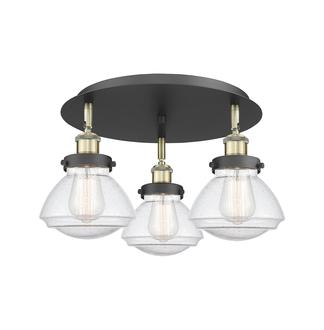 Innovations Lighting Olean Flush Mount - Black Antique Brass