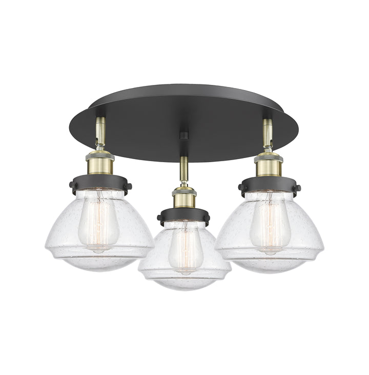 Innovations Lighting Olean Flush Mount - Black Antique Brass
