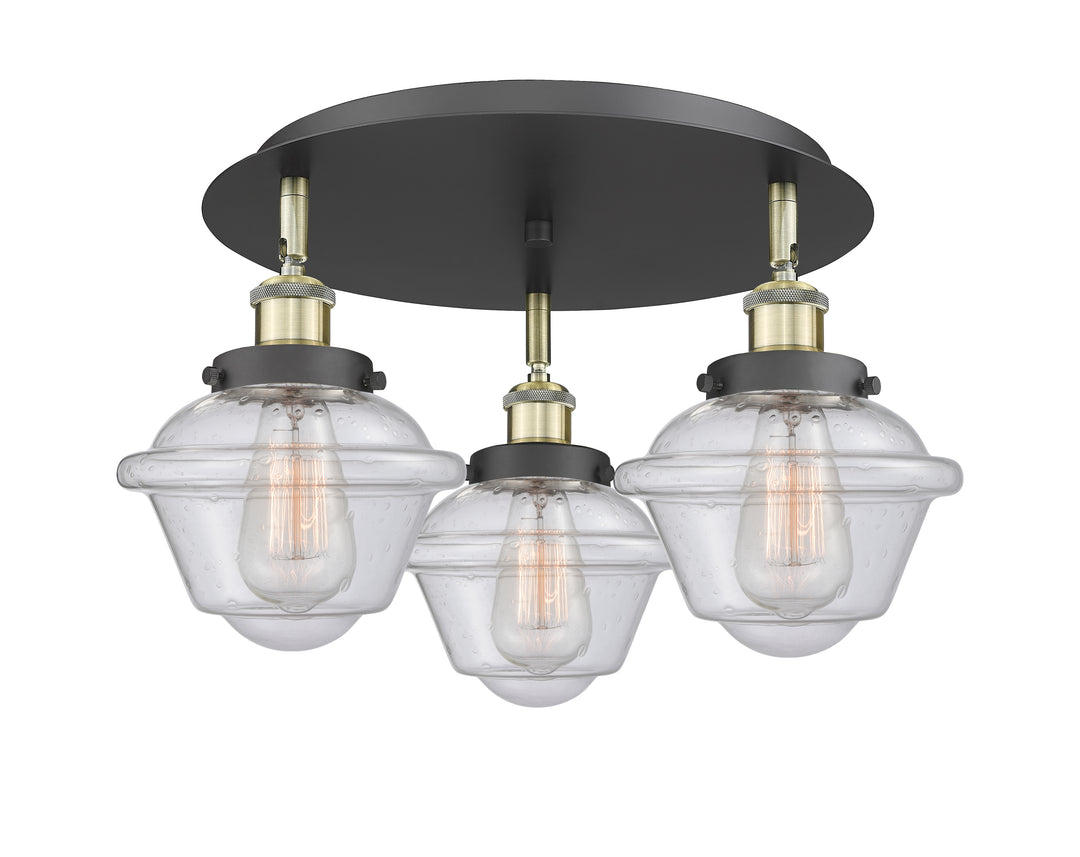 Innovations Lighting Oxford Flush Mount - Black Antique Brass