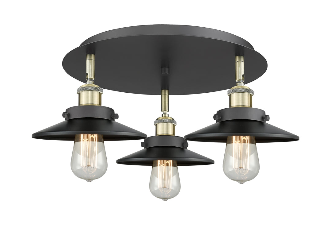 Innovations Lighting Railroad 8" Flush Mount - Black Antique Brass Ceiling Flush Mounts Innovations Lighting Default Title  