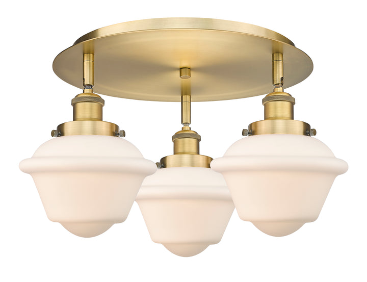 Innovations Lighting Oxford Flush Mount - Brushed Brass Ceiling Flush Mounts Innovations Lighting Matte White ; Glass Type: Frosted  