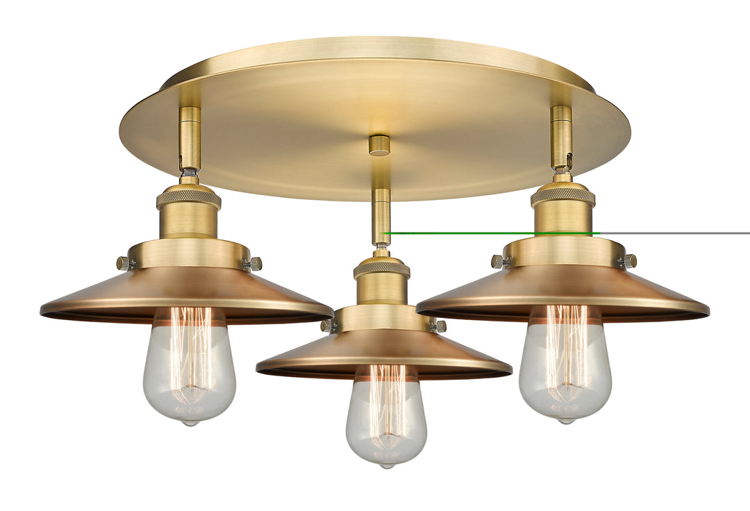 Innovations Lighting Railroad 8" Flush Mount - Brushed Brass Ceiling Flush Mounts Innovations Lighting Default Title  