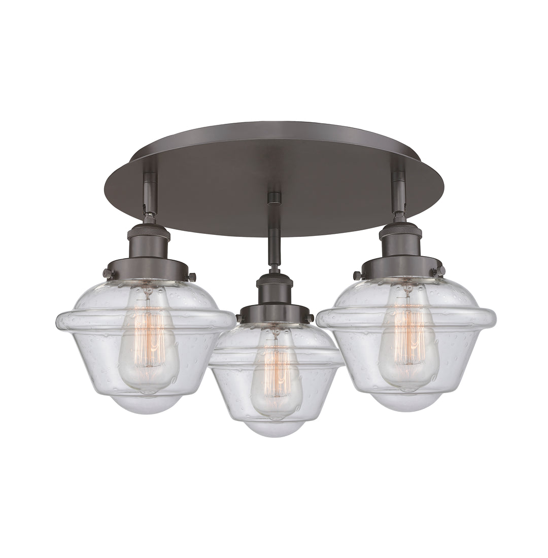 Innovations Lighting Oxford Flush Mount - Oil Rubbed Bronze Ceiling Flush Mounts Innovations Lighting Seedy ; Glass Type: Seeded  