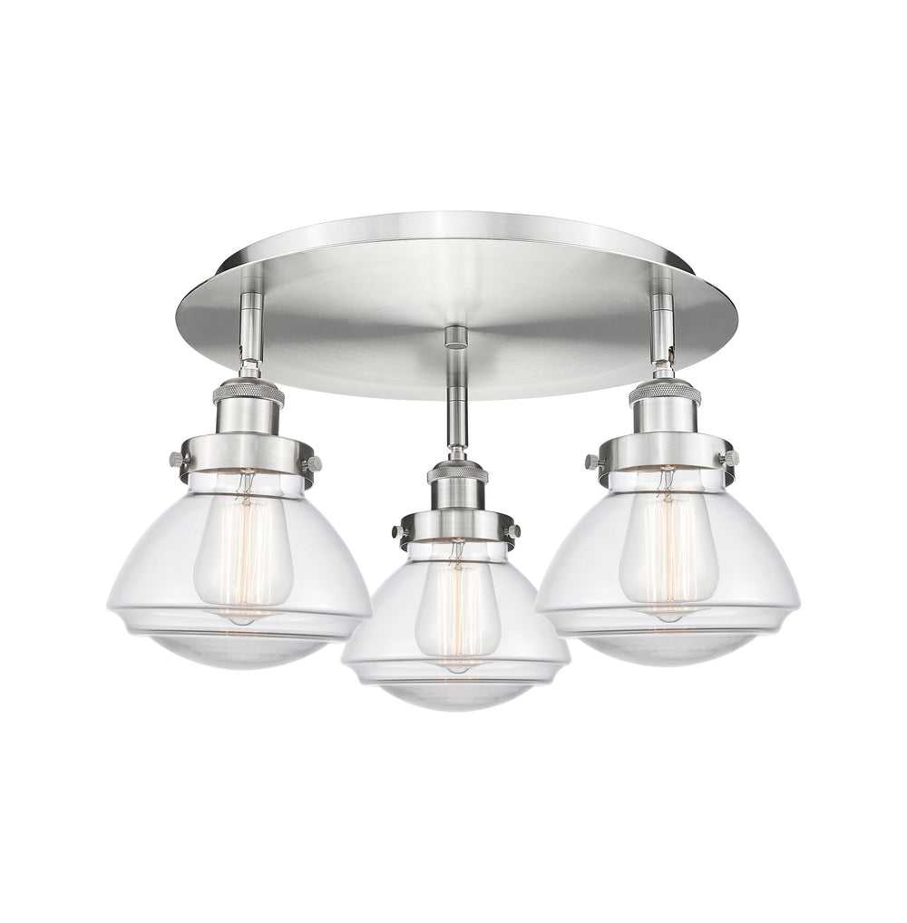Innovations Lighting Olean Flush Mount - Satin Nickel