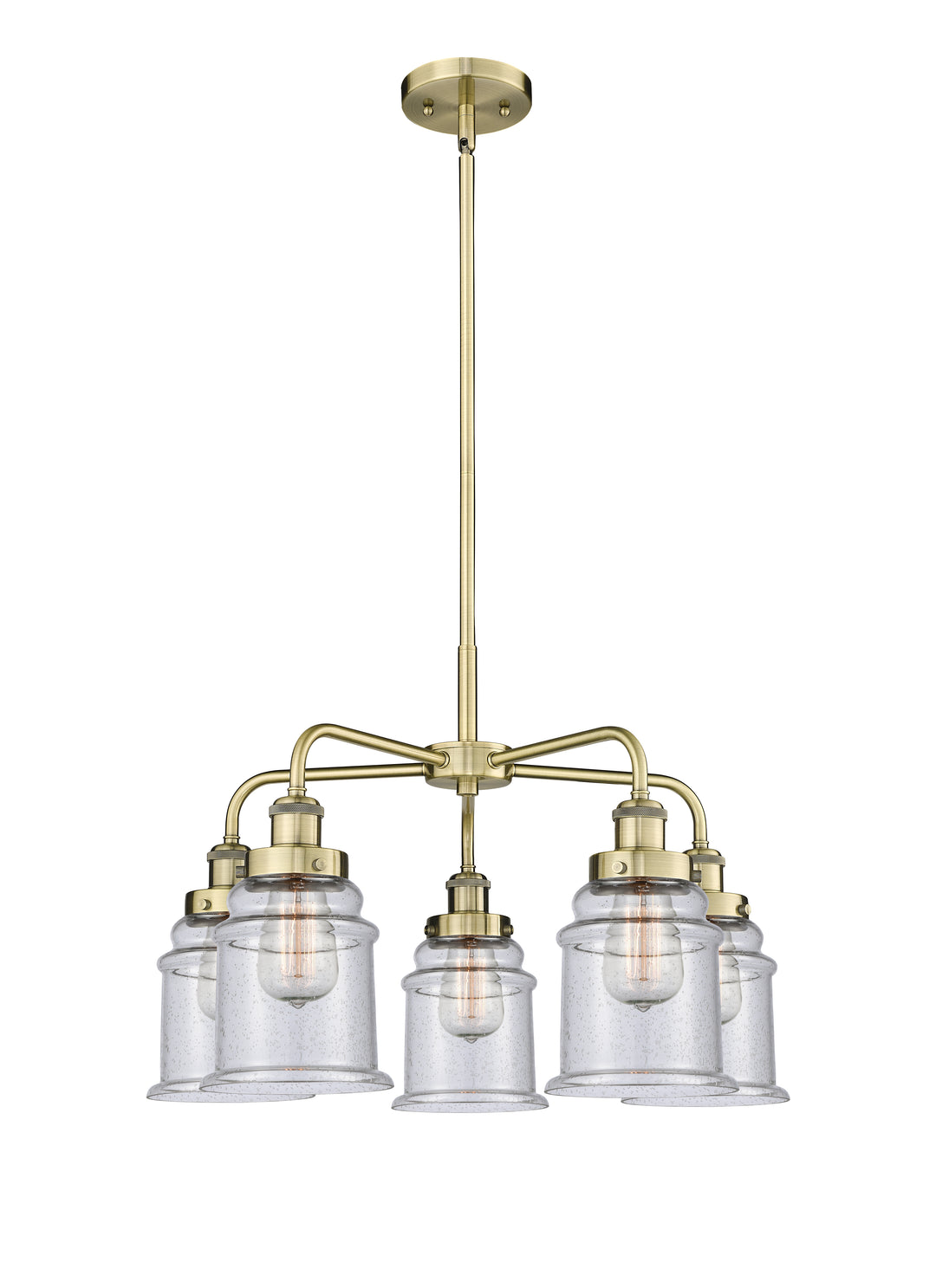 Innovations Lighting Canton 6" Chandelier Chandeliers Innovations Lighting Antique Brass Seedy ; Glass Type: Seeded 