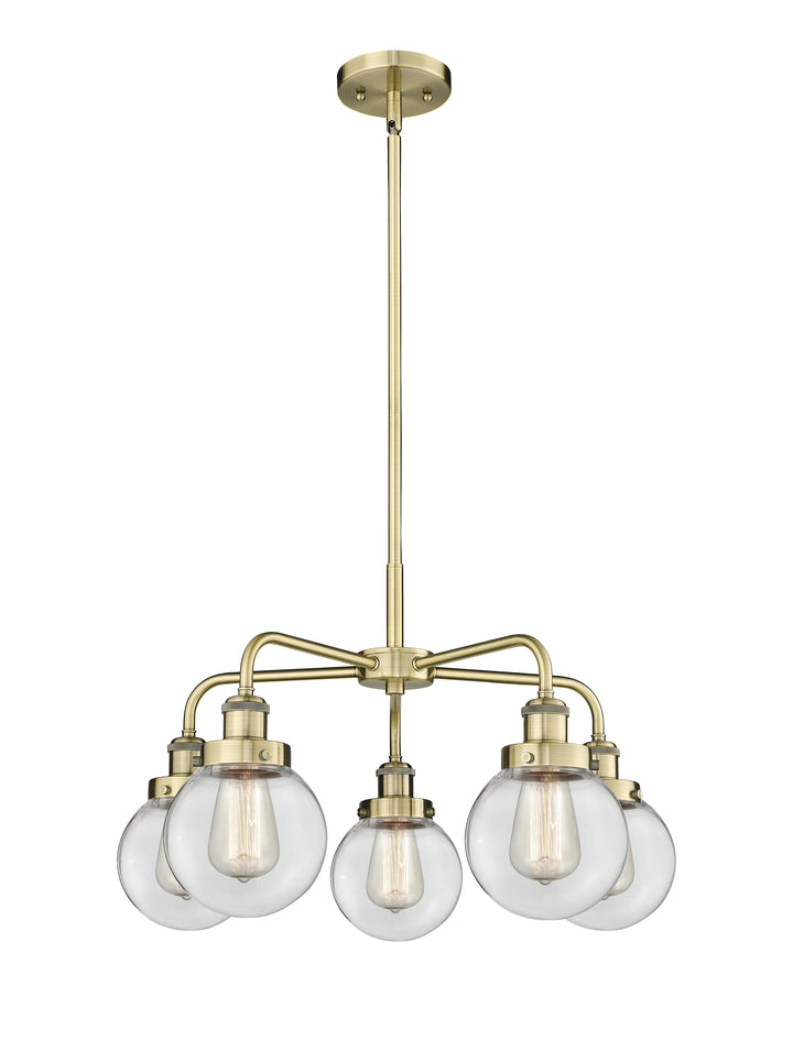 Innovations Lighting Beacon 6" Chandelier Chandeliers Innovations Lighting Antique Brass Clear ; Glass Type: Transparent 