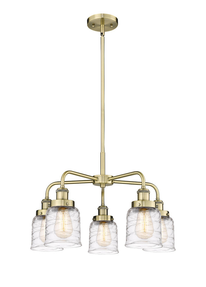 Innovations Lighting Bell Chandelier Chandeliers Innovations Lighting Antique Brass Clear Deco Swirl ; Glass Type: Clear 