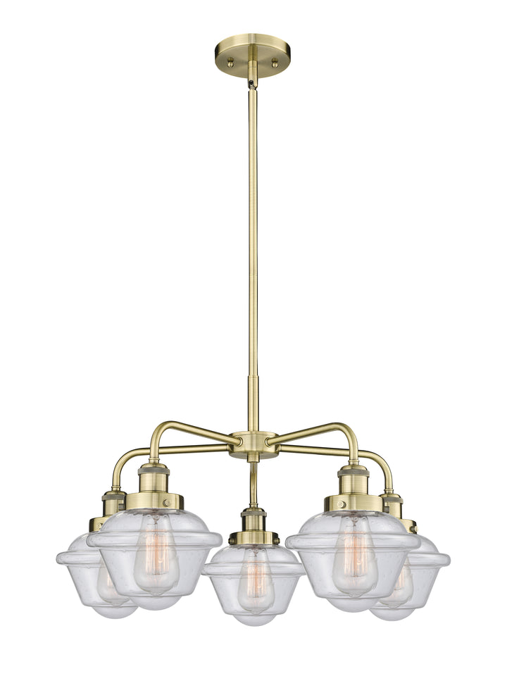 Innovations Lighting Oxford Chandelier - Antique Brass Chandeliers Innovations Lighting Seedy ; Glass Type: Seeded  