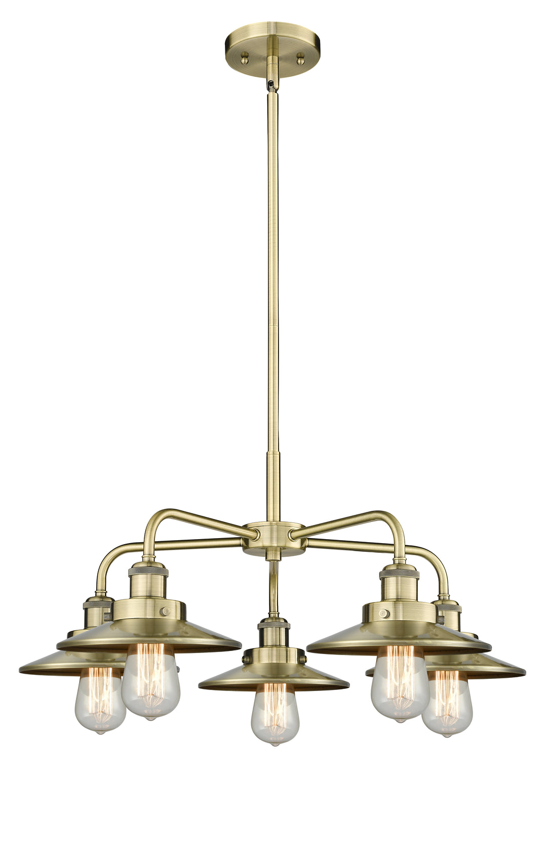 Innovations Lighting Railroad 8" Chandelier Chandeliers Innovations Lighting Antique Brass  