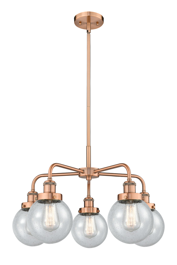 Innovations Lighting Beacon 6" Chandelier Chandeliers Innovations Lighting Antique Copper Seedy ; Glass Type: Seedy 