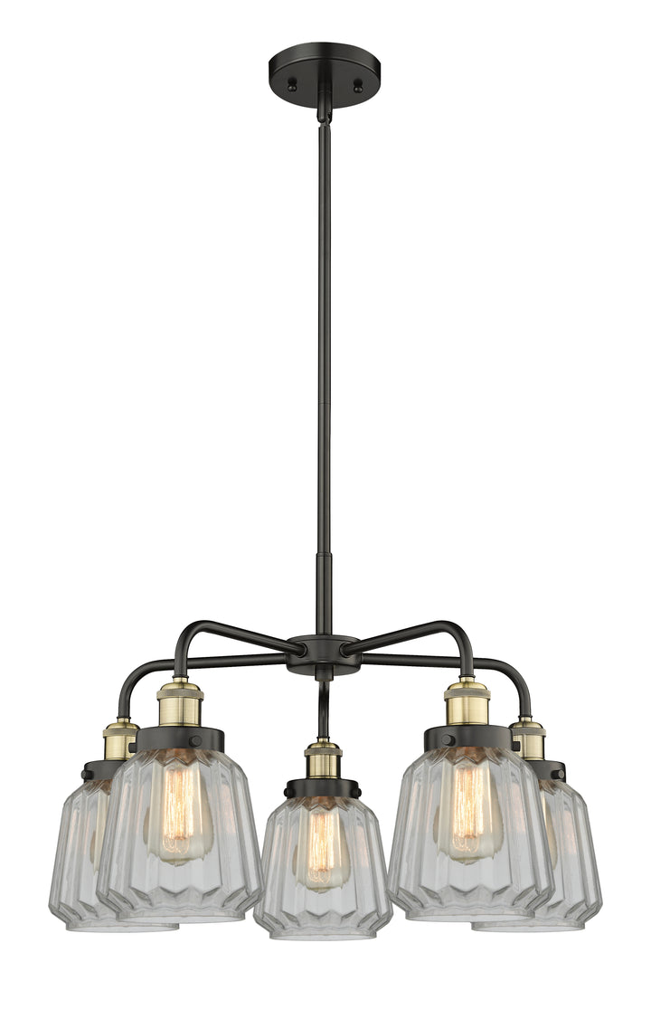 Innovations Lighting Chatham Chandelier - Black Antique Brass Chandeliers Innovations Lighting Clear ; Glass Type: Transparent; Ribbed  