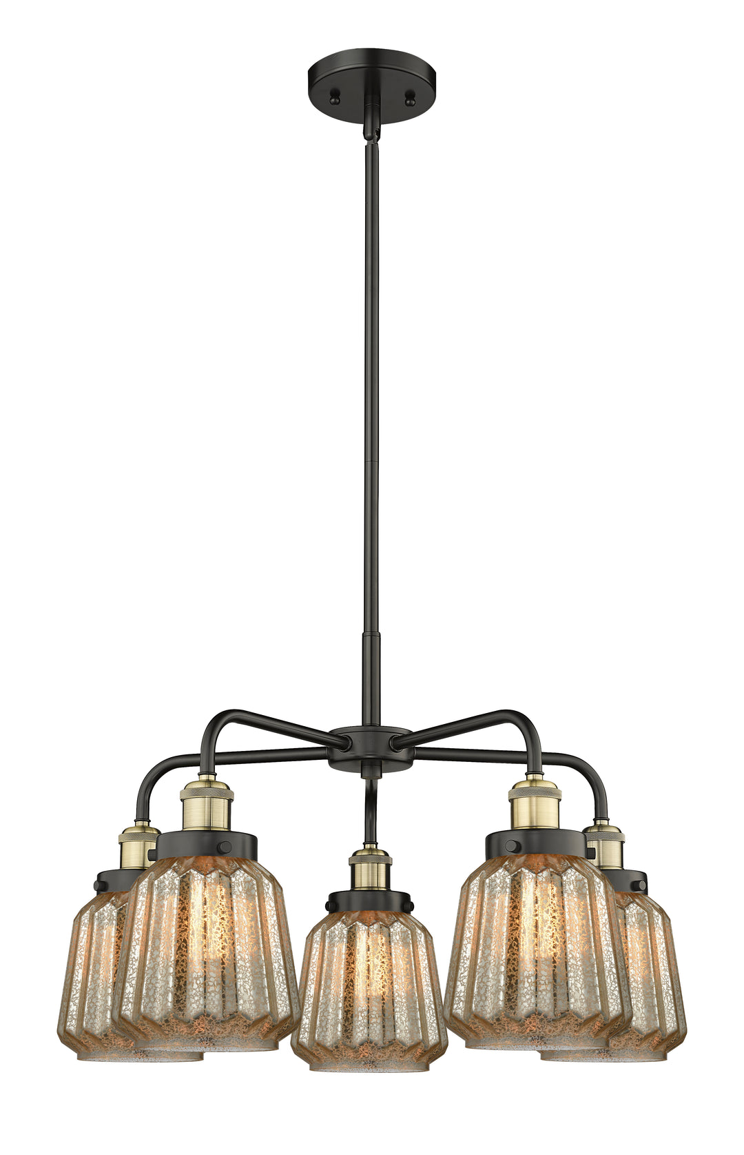 Innovations Lighting Chatham Chandelier - Black Antique Brass Chandeliers Innovations Lighting Mercury ; Glass Type: Mercury; Ribbed  