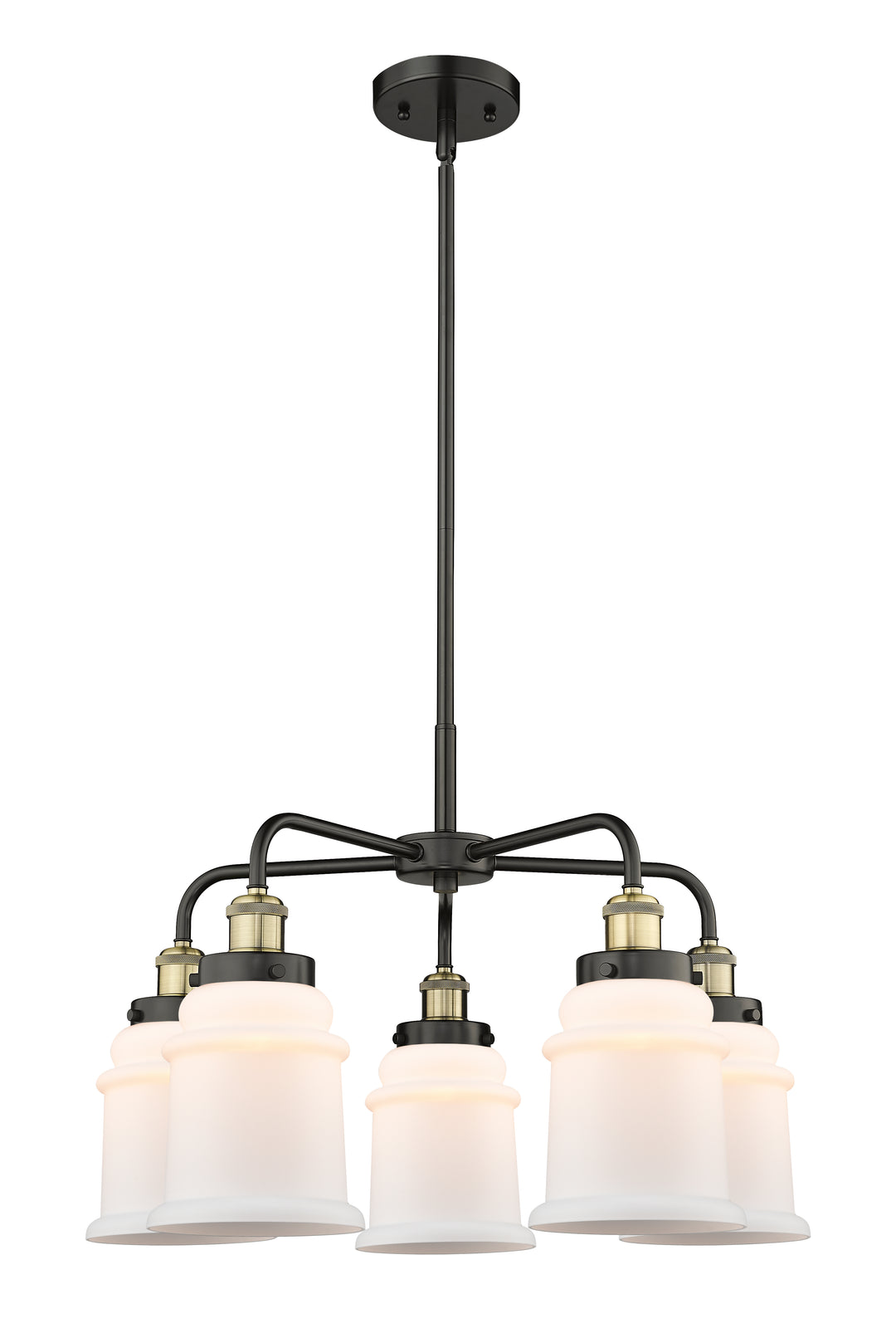 Innovations Lighting Canton 6" Chandelier Chandeliers Innovations Lighting Black Antique Brass Matte White ; Glass Type: Frosted 