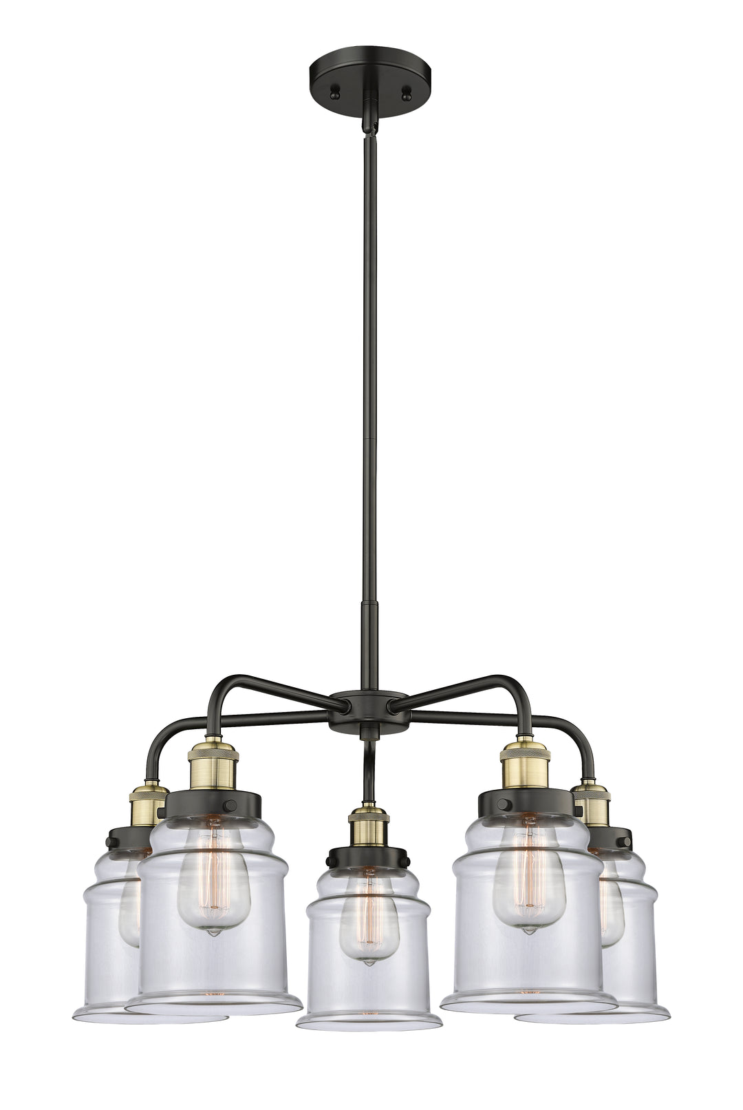 Innovations Lighting Canton 6" Chandelier Chandeliers Innovations Lighting Black Antique Brass Clear ; Glass Type: Clear 