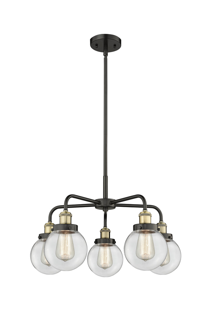 Innovations Lighting Beacon 6" Chandelier Chandeliers Innovations Lighting Black Antique Brass Clear ; Glass Type: Transparent 