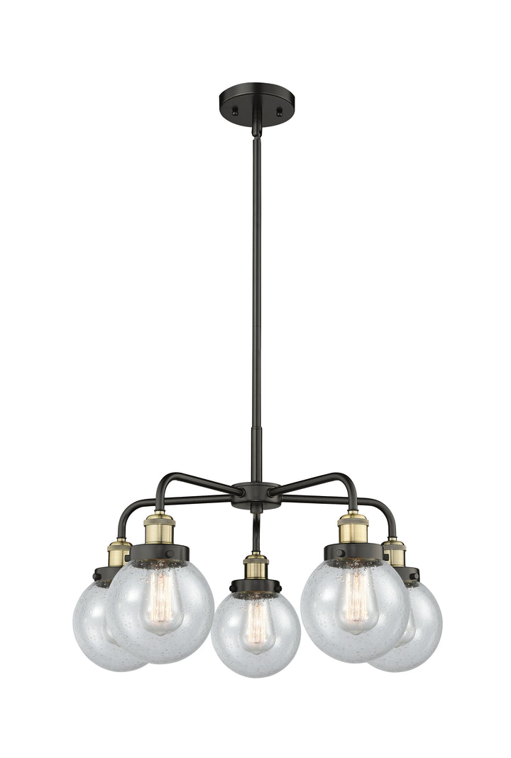 Innovations Lighting Beacon 6" Chandelier Chandeliers Innovations Lighting Black Antique Brass Seedy ; Glass Type: Seedy 