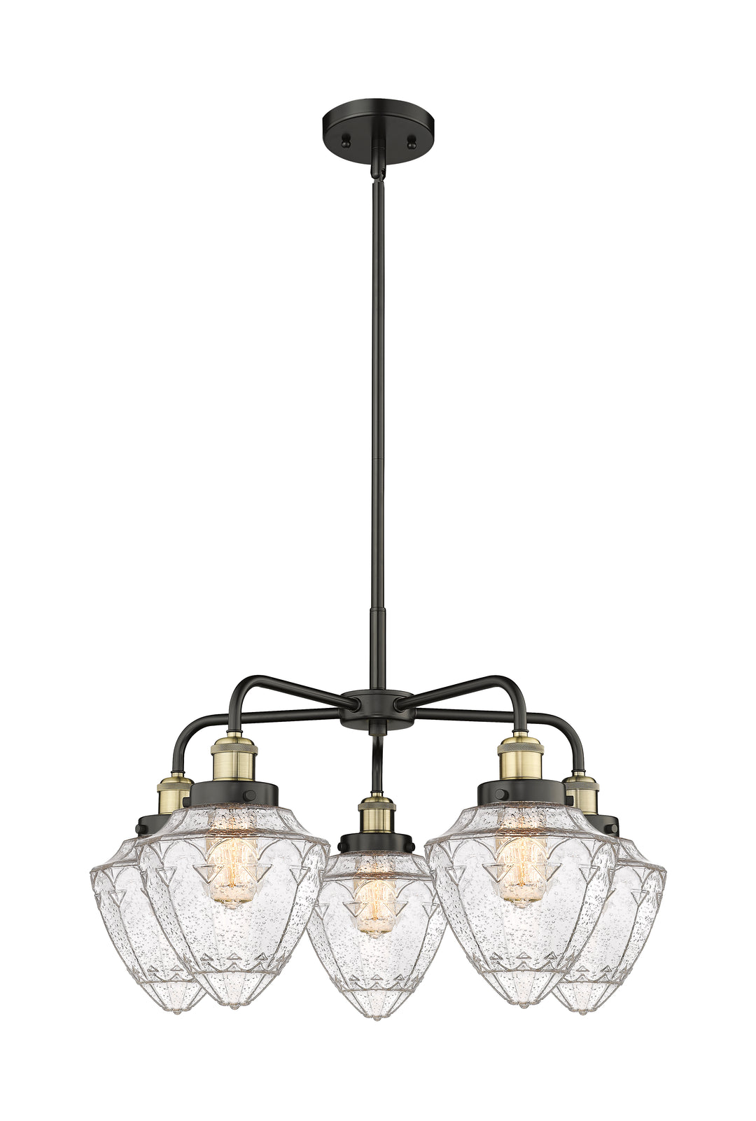 Innovations Lighting Bullet 7" Chandelier Chandeliers Innovations Lighting Black Antique Brass Seedy ; Glass Type: Seeded 