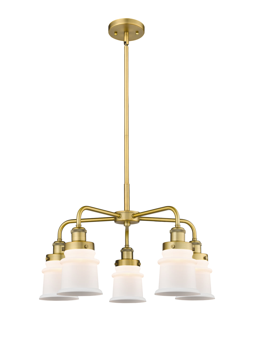 Innovations Lighting Canton Chandelier Chandeliers Innovations Lighting Brushed Brass Matte White ; Glass Type: Frosted 