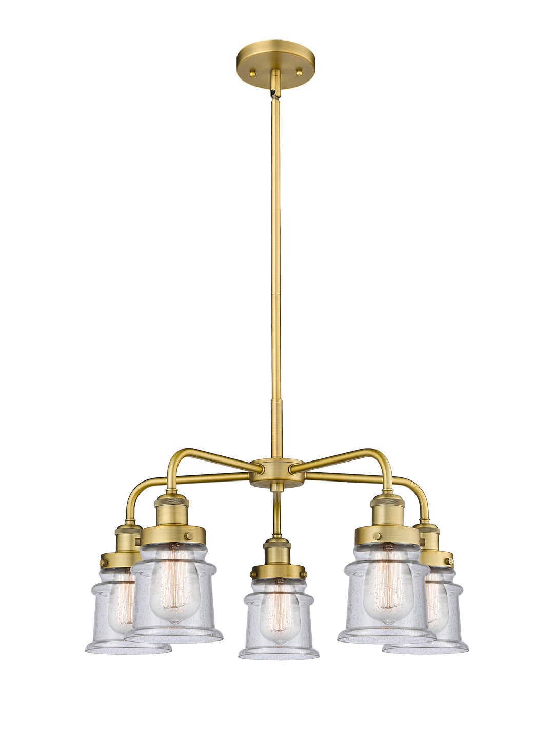 Innovations Lighting Canton Chandelier Chandeliers Innovations Lighting Brushed Brass Seedy ; Glass Type: Seeded 