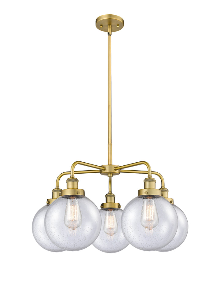 Innovations Lighting Beacon 8" Chandelier Chandeliers Innovations Lighting Brushed Brass Seedy ; Glass Type: Seedy 