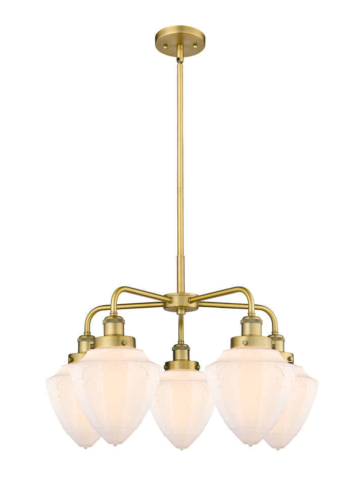 Innovations Lighting Bullet 7" Chandelier Chandeliers Innovations Lighting Brushed Brass Matte White ; Glass Type: Frosted 