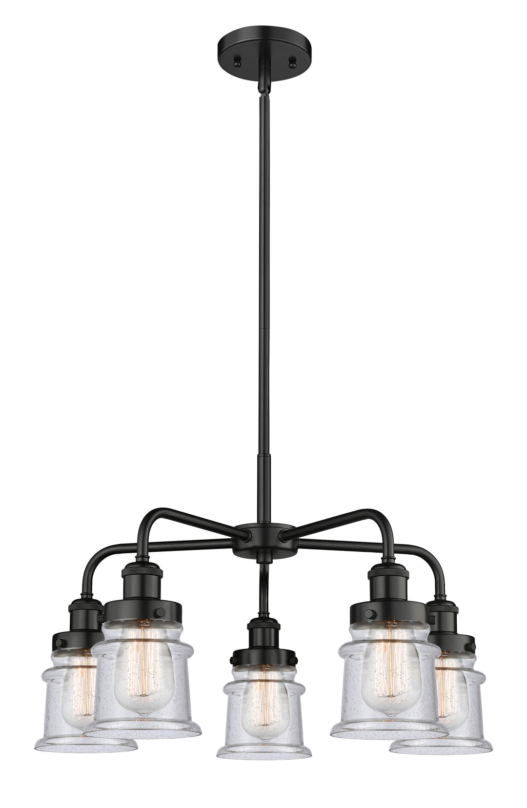 Innovations Lighting Canton Chandelier Chandeliers Innovations Lighting Matte Black Seedy ; Glass Type: Seeded 