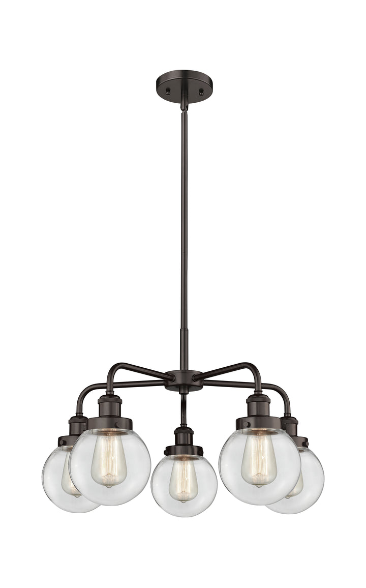 Innovations Lighting Beacon 6" Chandelier Chandeliers Innovations Lighting Oil Rubbed Bronze Clear ; Glass Type: Transparent 