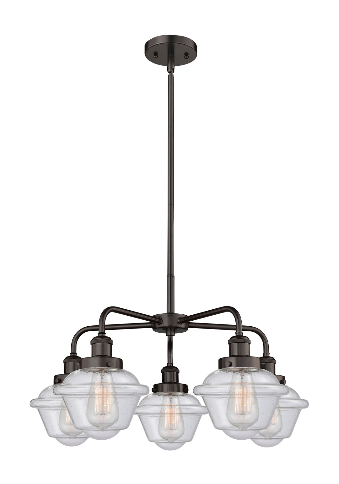 Innovations Lighting Oxford Chandelier - Oil Rubbed Bronze Chandeliers Innovations Lighting Seedy ; Glass Type: Seeded  