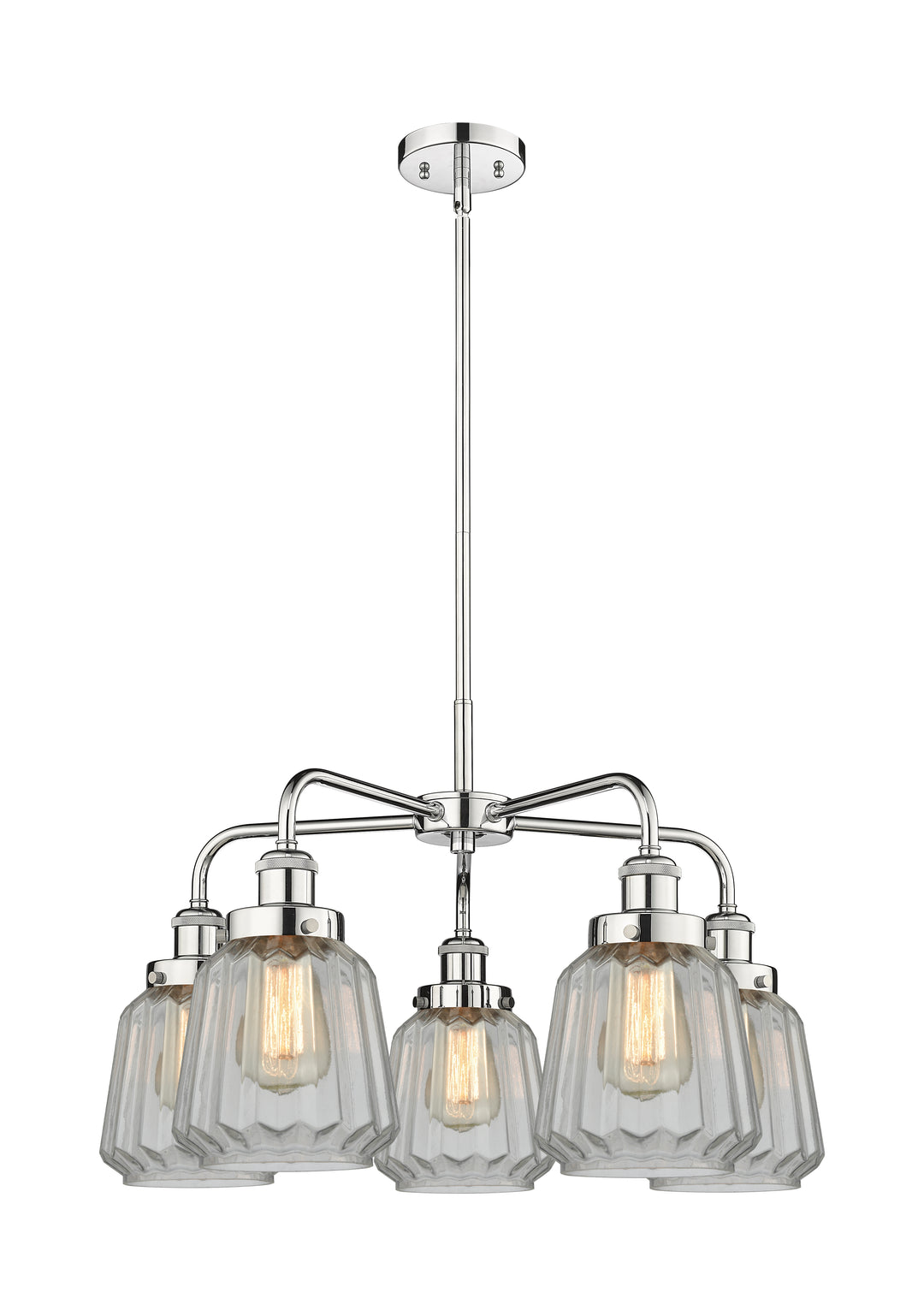 Innovations Lighting Chatham Chandelier - Polished Chrome Chandeliers Innovations Lighting Clear ; Glass Type: Transparent; Ribbed  