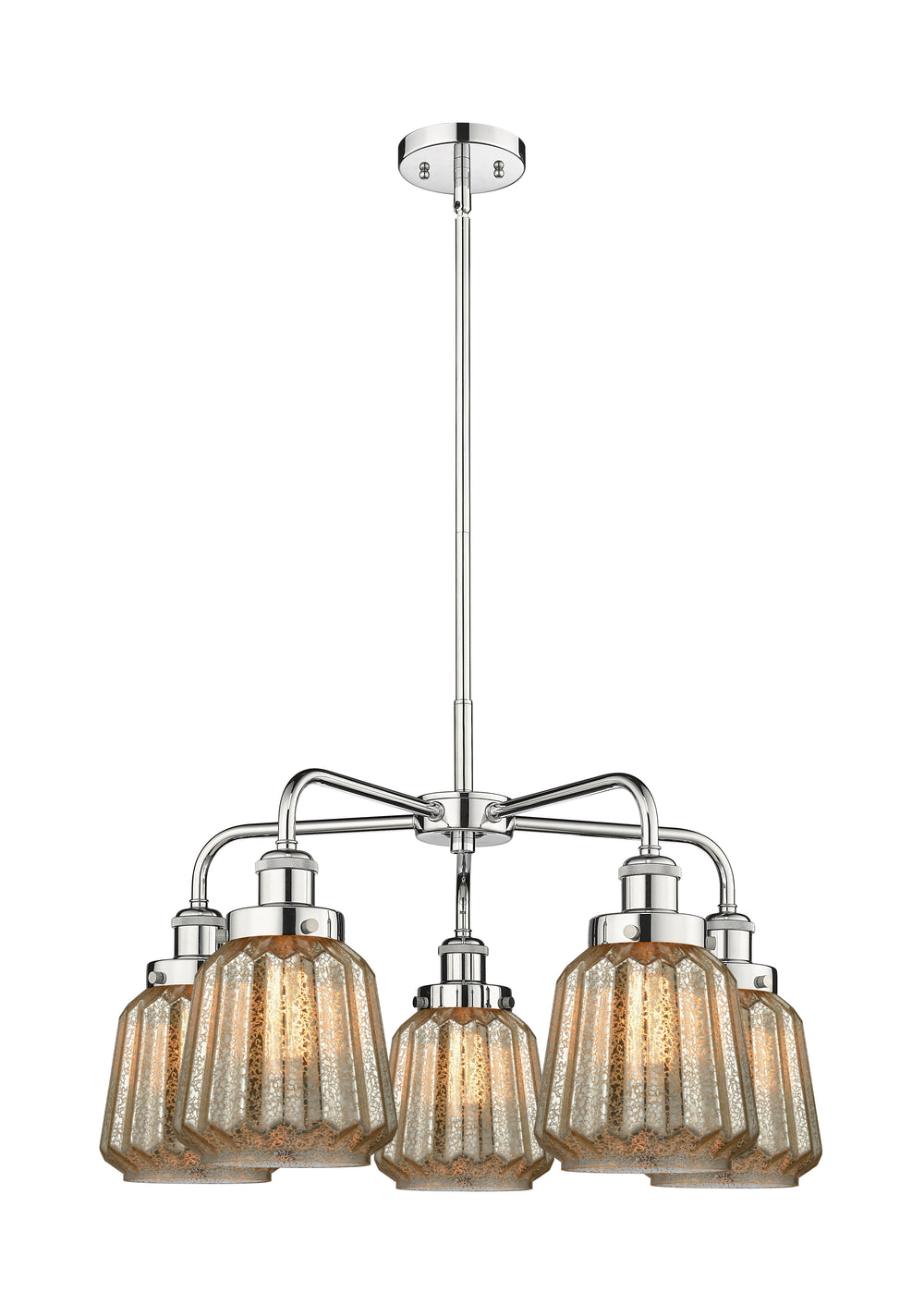 Innovations Lighting Chatham Chandelier - Polished Chrome Chandeliers Innovations Lighting Mercury ; Glass Type: Mercury; Ribbed  