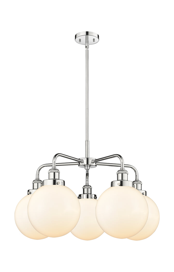 Innovations Lighting Beacon 8" Chandelier Chandeliers Innovations Lighting Polished Chrome Matte White ; Glass Type: Frosted 