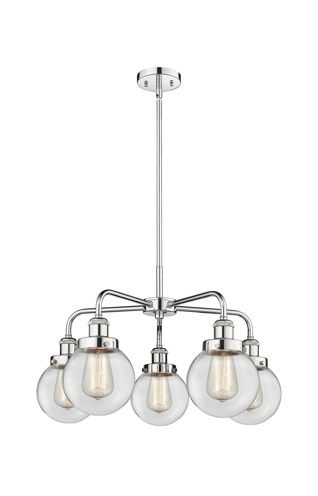 Innovations Lighting Beacon 6" Chandelier Chandeliers Innovations Lighting Polished Chrome Clear ; Glass Type: Transparent 